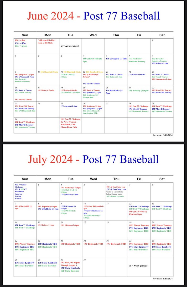LLogslett's tweet photo. Playing for @Post77Baseball 19u this summer! Hoping for a great year and looking forward to making improvements to my game. Schedule below. https://t.co/JFOnFR7Ke8