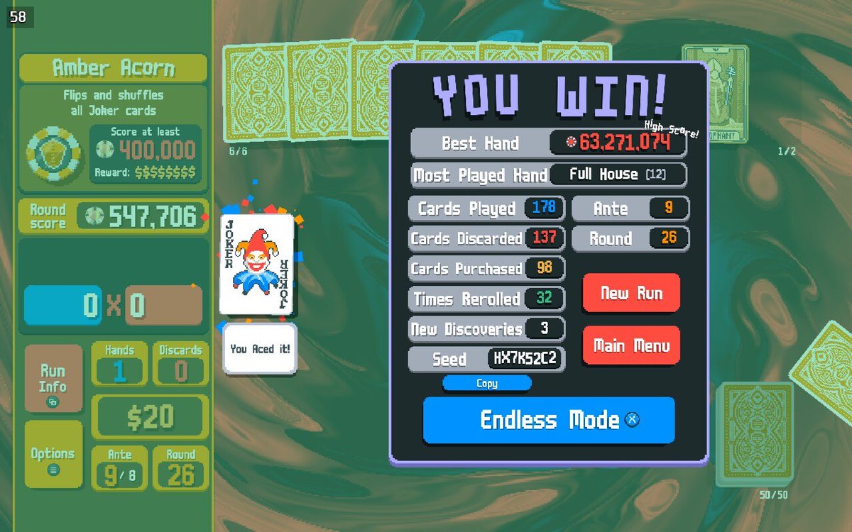 ws_eaton's tweet photo. First gold stake balatro run, hell yeah https://t.co/BRcLZZqJ0z