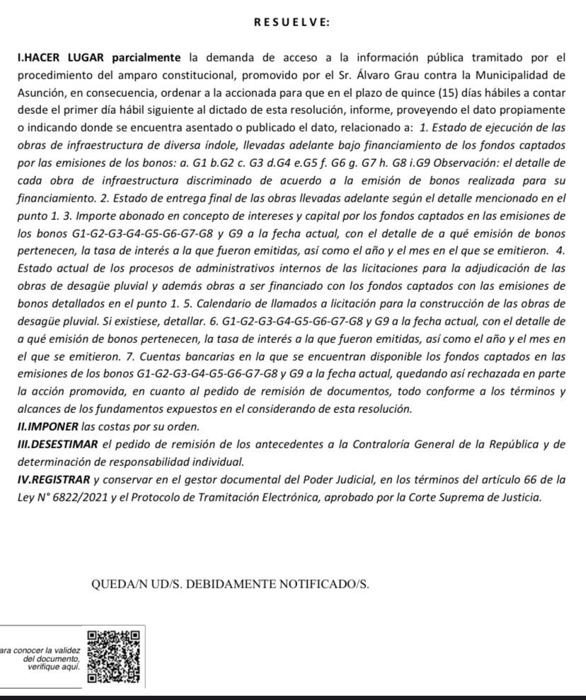Le ganamos el juicio a Nenecho. Tiene 15 días según la SENTENCIA a responder lo que todos los asuncenos queremos saber: DÓNDE ESTA LA PLATA?

No voy a parar hasta que respondan ante la justicia y la ciudadanía sobre lo que hicieron con los fondos que eran para obras.