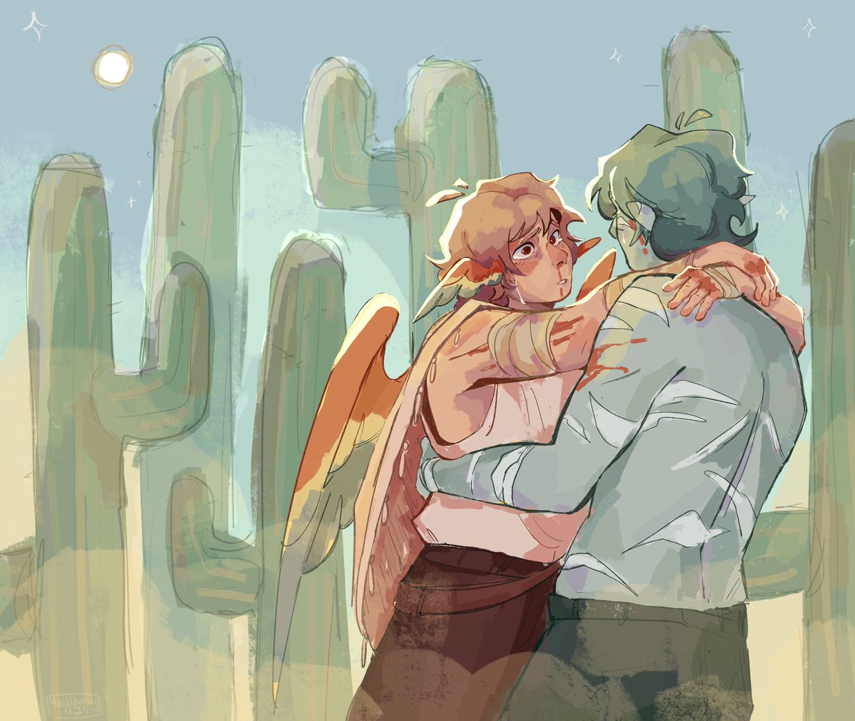 Mayloony_'s tweet photo. We’re just two slow dancers, 

Last ones out 

[ #desertduofanart ] https://t.co/WsakdDplfb