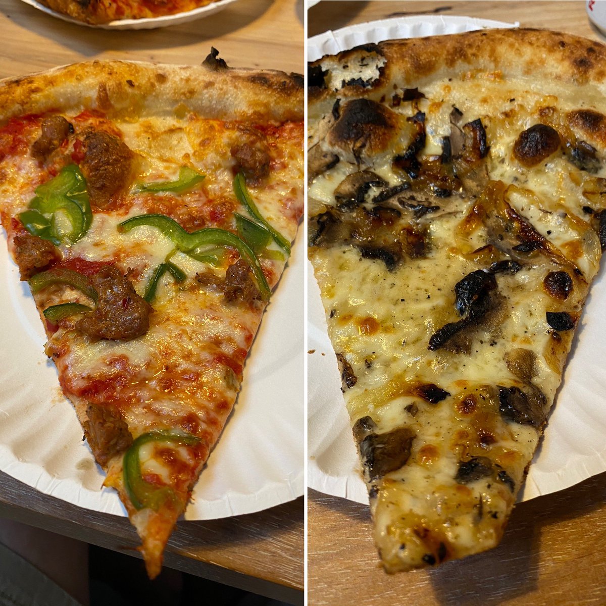 The_ArithmaCook's tweet photo. Andy’s pizza. Fantastic pizza. Sausage and peppers. Mushroom and onion. Delish. https://t.co/CU6zj5gqci
