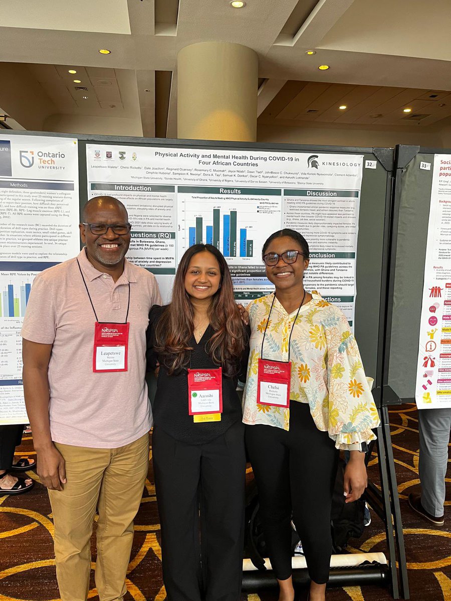 ChelsiRicketts's tweet photo. Another @NASPSPA conference complete! We shared our lab's projects, including research on Physical Activity and Mental Health during COVID-19 in Four African Countries, and Positive Body Image, Sport-confidence, and Performance in Botswana athletes. https://t.co/Sv5JDKU0IC