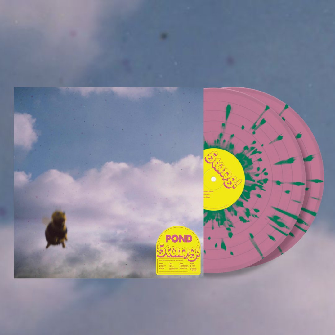 PONDband's tweet photo. New “Bougainvilla” Stung! vinyl variant for sale now with shipping from US &amp; Australia - only 200 copies available 🌺💿🌺  

AUS: https://t.co/9WCbDzgONf 

US: https://t.co/eYnyY5vCSN https://t.co/o2Dk4nyx5J