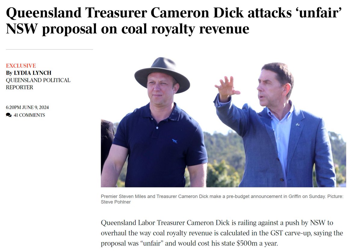 MrsS2023's tweet photo. #Queensland Labor is complaining that a GST overhaul will leg them over.
Voters know that #MilesBehind #Giggles and his cronies must go.
Dick by name Dickhead by nature. Highest coal tax in Australia, and you want to be rewarded. Deluded! https://t.co/12LQck9JuS