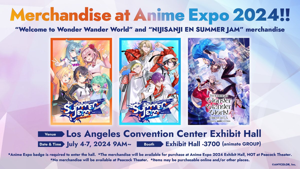 NIJISANJI_EN が出演する「SUMMER JAM」のライブグッズと ChroNoiR関連