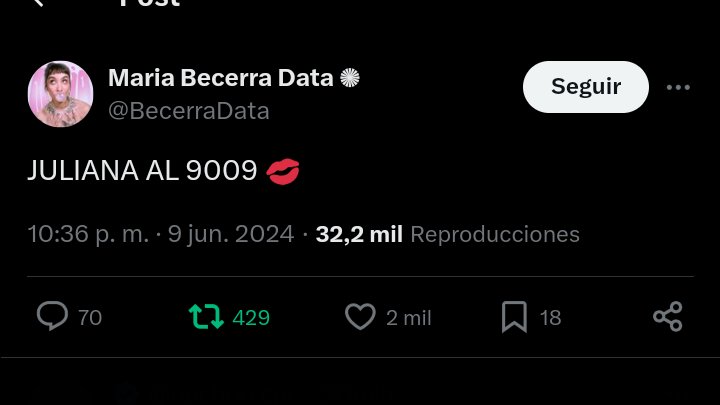 Meia_21's tweet photo. Las fans de "La nena de Argentina" María Beccerra van por 
JULIANA AL 9009 
Se prendió está mierda. Amo! 
#GranHermano #GH2024 #JULIANAAL9009 https://t.co/efvjHPT17w