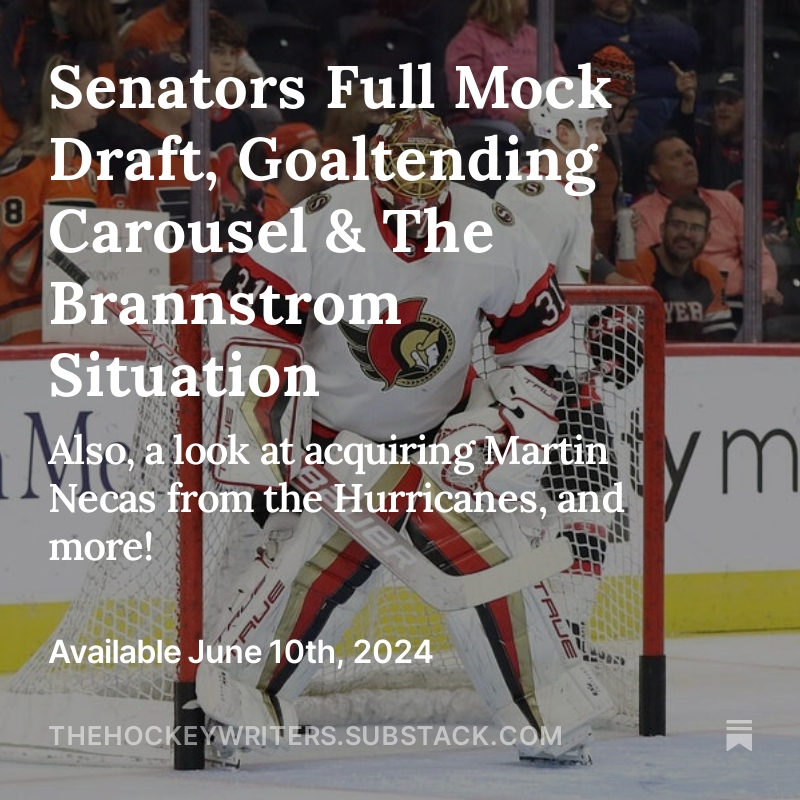 THWSenators's tweet photo. All of the latest #GoSensGo content from @TheHockeyWriter all found right here!

Looking at Erik Brannstrom, Martin Necas, Mathieu Joseph, a full mock draft, and so much more!

Sign up for FREE for the Senators Substack!

https://t.co/RIBsKoc3OY https://t.co/Ncel52aL4k