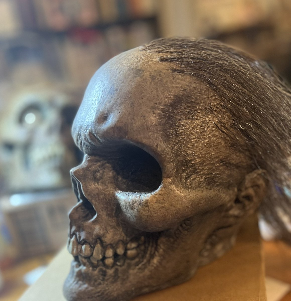Robosquatch's tweet photo. When there’s nothing to do I work on #halloween heads 🤪. WIP https://t.co/un2P2xM9Hi