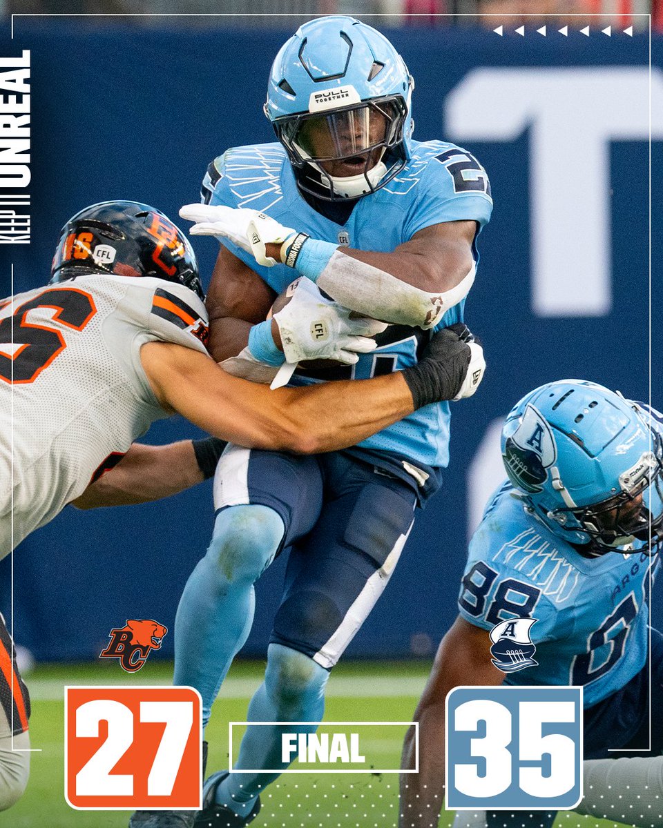 CFL's tweet image. Argos tame the Lions for a Week 1 win! 

#CFLKickoff