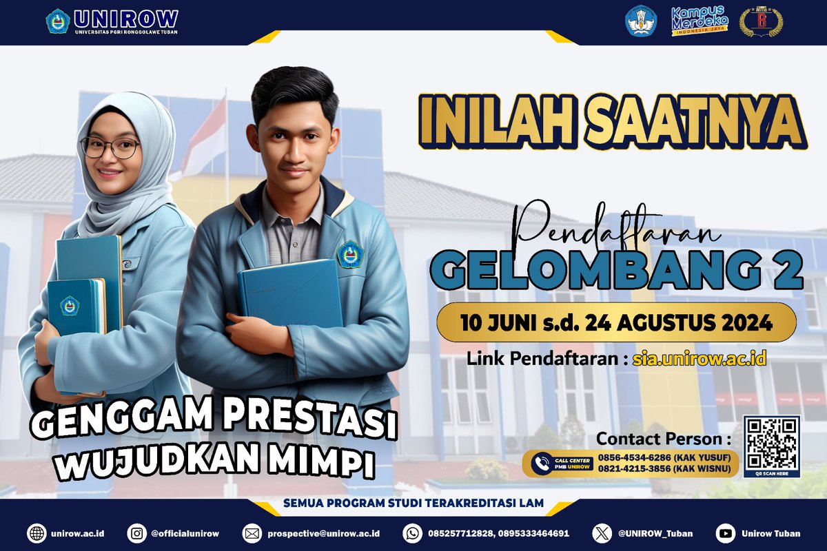 Pendaftaran Gelombang 2 sudah dibuka.
#pmb #unirow #kampus #berprestasi