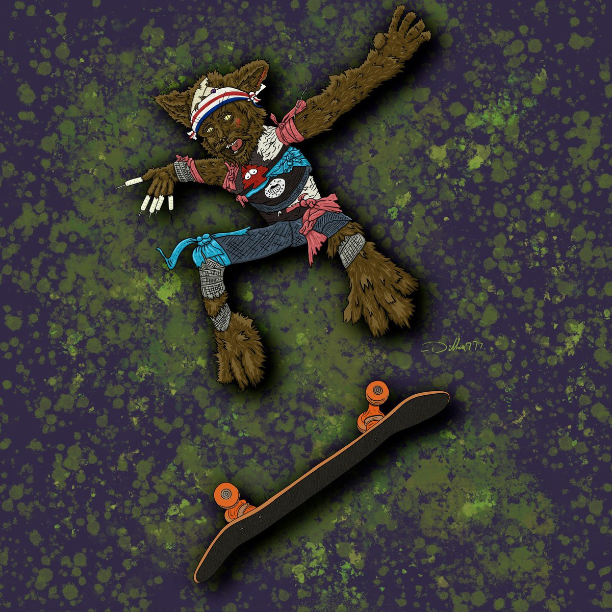 That skateboard there? Why that’s my transportation unit!