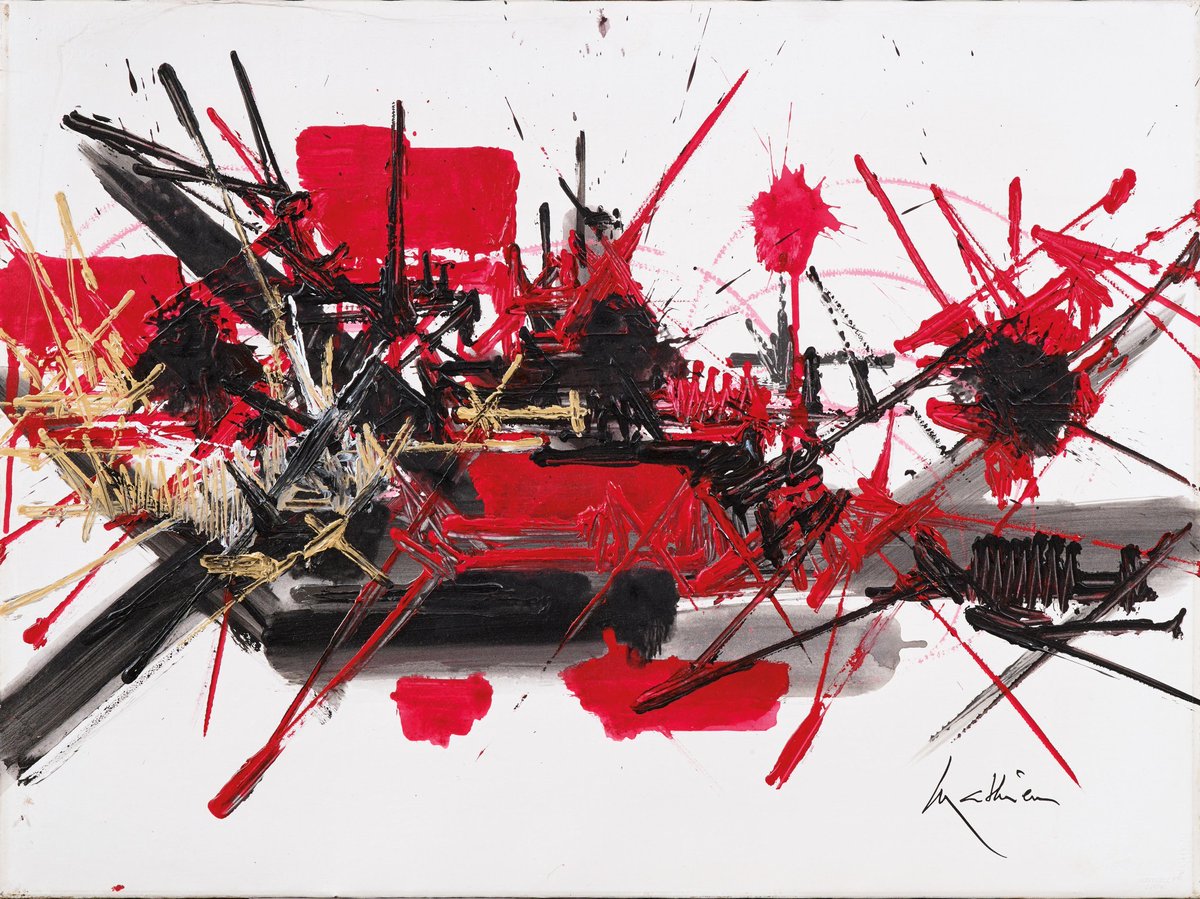 NathanFrancis__'s tweet photo. "Henceforth in the history of shapes as in the history of the world, the sign precedes its meaning".
🎨 #GeorgesMathieu, French painter and academic, passed away #OTD 10 June 2012. #Art #Painting #AbstractArt https://t.co/05ffU5ITmc