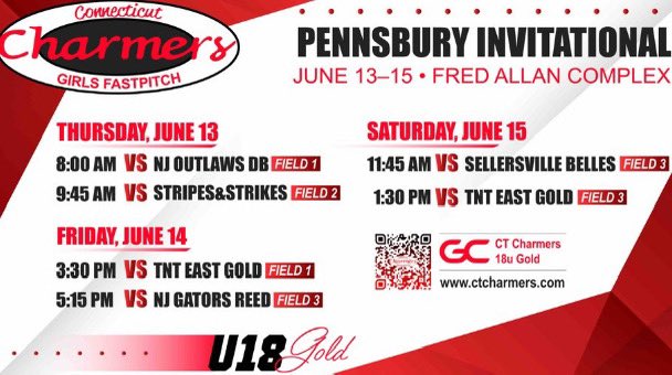 Can’t wait to take the field this week!!! <a href="/CharmerSoftball/">Connecticut Charmers</a> <a href="/CoachRuss3/">Russ Senerchia</a> <a href="/QU_Softball/">Quinnipiac Softball</a> <a href="/ImpactRetweets/">Impact Promotions</a>