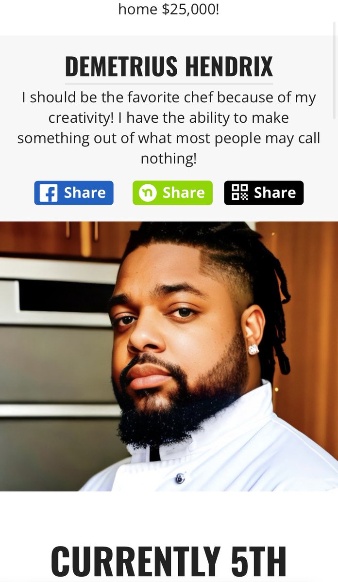 blizziehendrix's tweet image. 3 days left in this round‼️🤞🏾 currently 5th to make the top 10 🙏🏾🔥 all I ask is for 5 seconds out of your day to vote every 24 hours, a little support goes a long way‼️💯 LINK TO VOTING IS IN MY BIO‼️ #cheflife #favchef #chicago #food #eat #vote #foodie #support #fyp