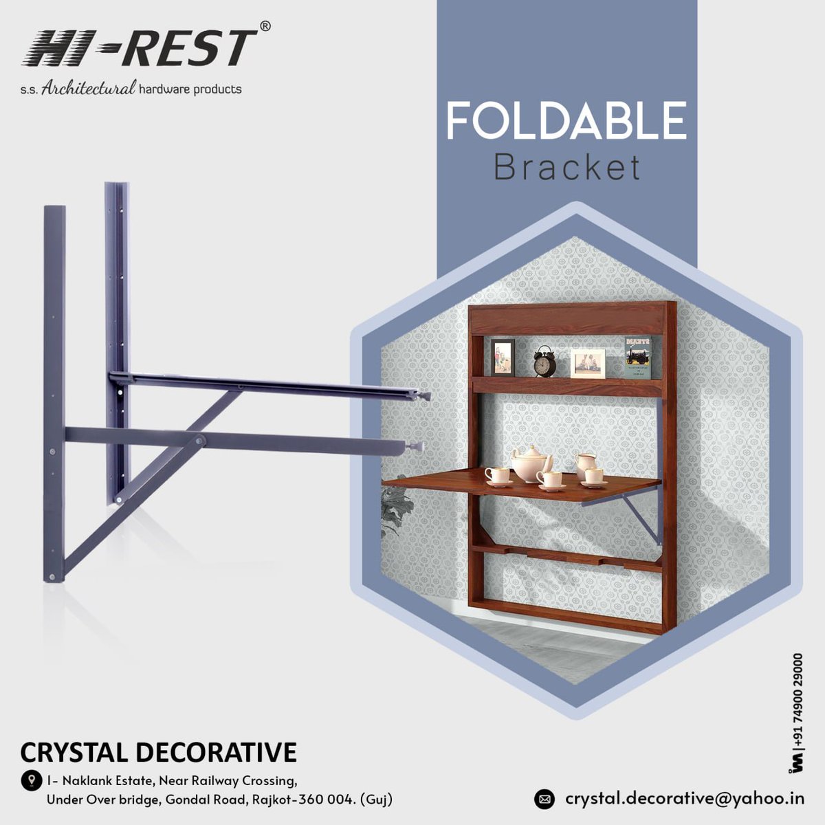 ibais_hardware's tweet image. CRYSTAL DECORATIVE (RAJKOT)

For enquiry via WhatsApp click: 
ibais.biz/9979990557

Mr. Anurag Patel   99799 90557
Mr. Rajesh Patel - 98241 95773
#FoldableBracket #FoldableTableBracket #HeavyPurposeMultipurposeBracket #SofaCumBedFitting
.
@ibais_hardware