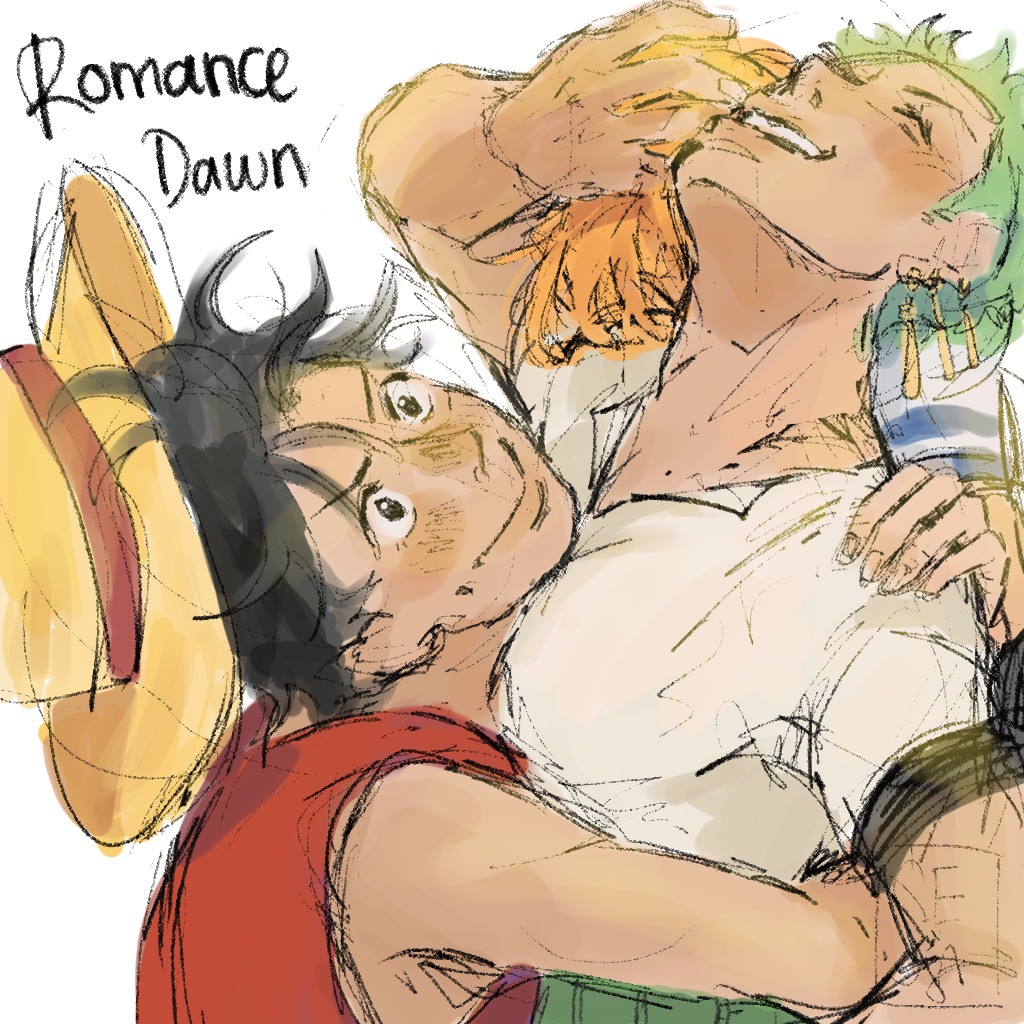 imafreakyboy's tweet image. &quot;zoro is the prettiest when he smiles!!&quot;

bringing back the romance dawn trio bc they r too precious to be missed #onepiece 
#romancedawn #luffy #zoro #nami