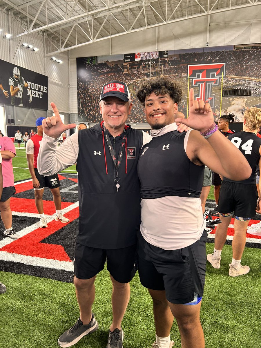 J4_morales's tweet photo. Had a great camp today at @TexasTechFB big thanks to @JoeyMcGuireTTU for making all things possible! @CoachWhiteDB1 @806hsscmedia @daheelineofdaOL @TTUCoachBook @CoachAhYou @A1_Athlete5 @rtpgfx https://t.co/o1IHJUm9FB