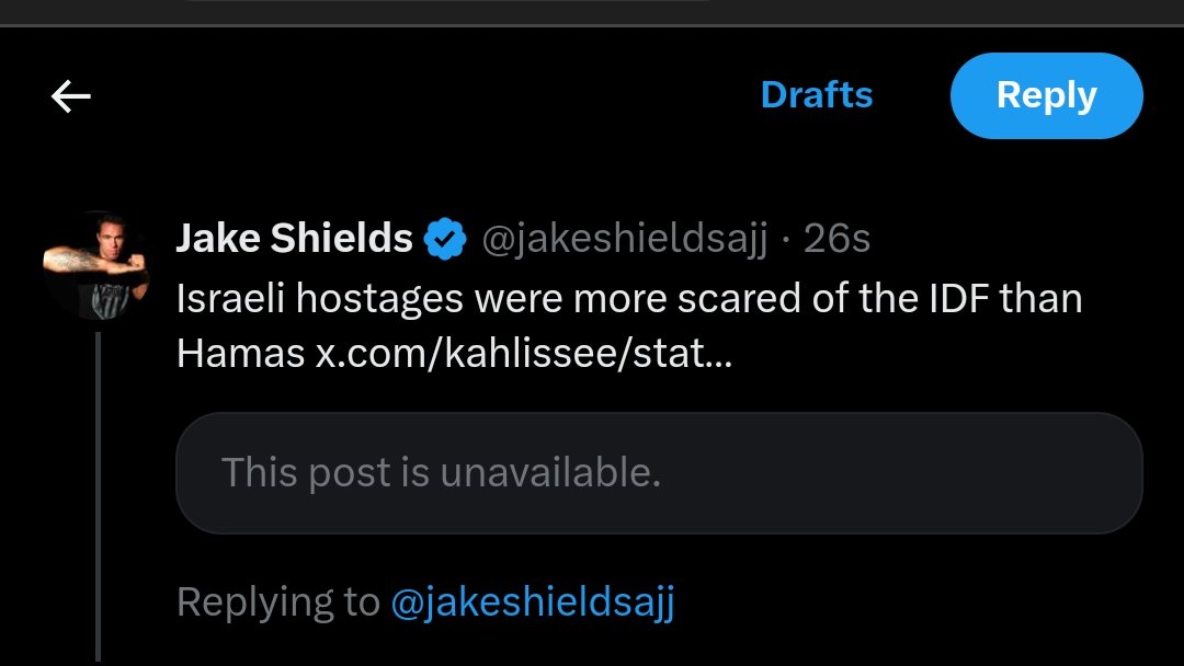 imdaivam's tweet photo. @jakeshieldsajj Why is the post unavailable? https://t.co/o9iRyRyzEf