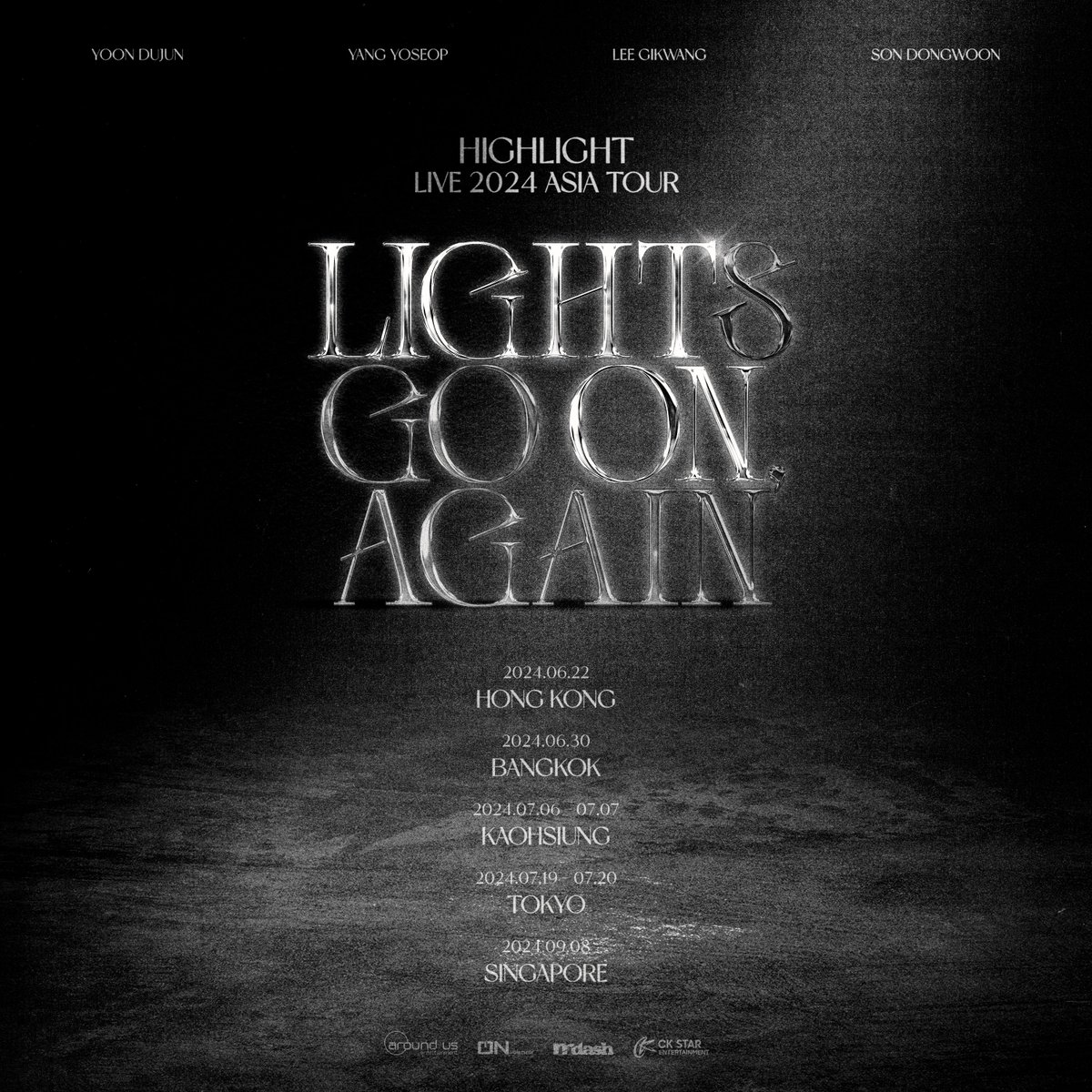 ckstarsg's tweet photo. Lights, it's definitely not 𝙁𝙞𝙘𝙩𝙞𝙤𝙣! 

𝐇𝐈𝐆𝐇𝐋𝐈𝐆𝐇𝐓 💙💛💚💜 IS COMING TO US SOON 🤩

Stay tuned for more information, coming 🔜

#HIGHLIGHT #LIGHTS_GO_ON_AGAIN #BEAST #HIGHLIGHTXBEAST #YOONDUJUN #YANGYOSEOP #LEEGIKWANG #SONDONGWOON #HIGHLIGHTinSINGAPORE #LIGHTS_GO_ON_AGAIN_IN_SG #CKStarEntertainment #CKStarSG