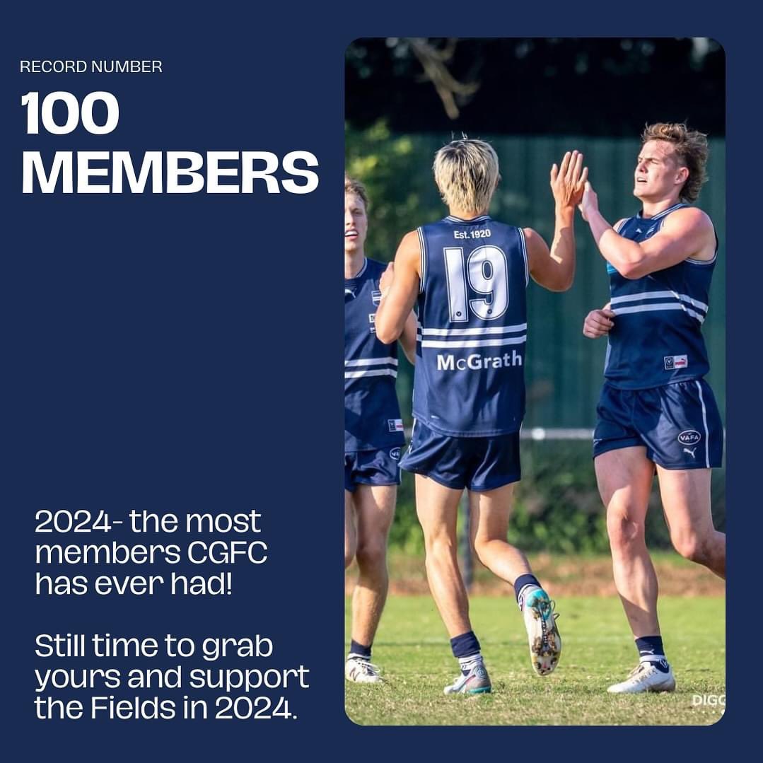 A huge milestone has been reached over the weekend, with CGFC now having 100 members in 2024.
Thank you to every person who has supported the Fields this year by purchasing a membership.
There’s still time to grab yours today: cgfc.com.au/membership