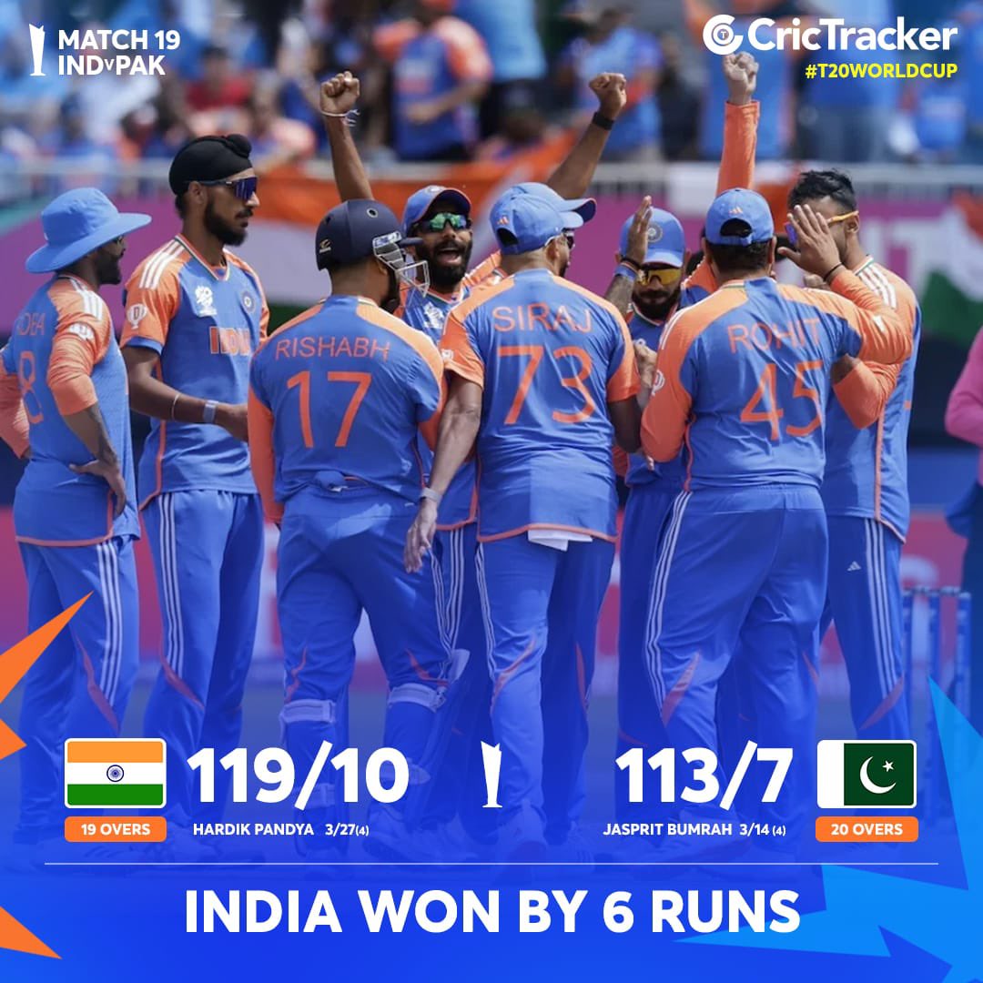 NarvekarMilind_'s tweet image. What a game!

Congratulations Team India on a spectacular performance in the monumental #INDPAK of the 2024 #T20WorldCup!

Keep it up, boys!