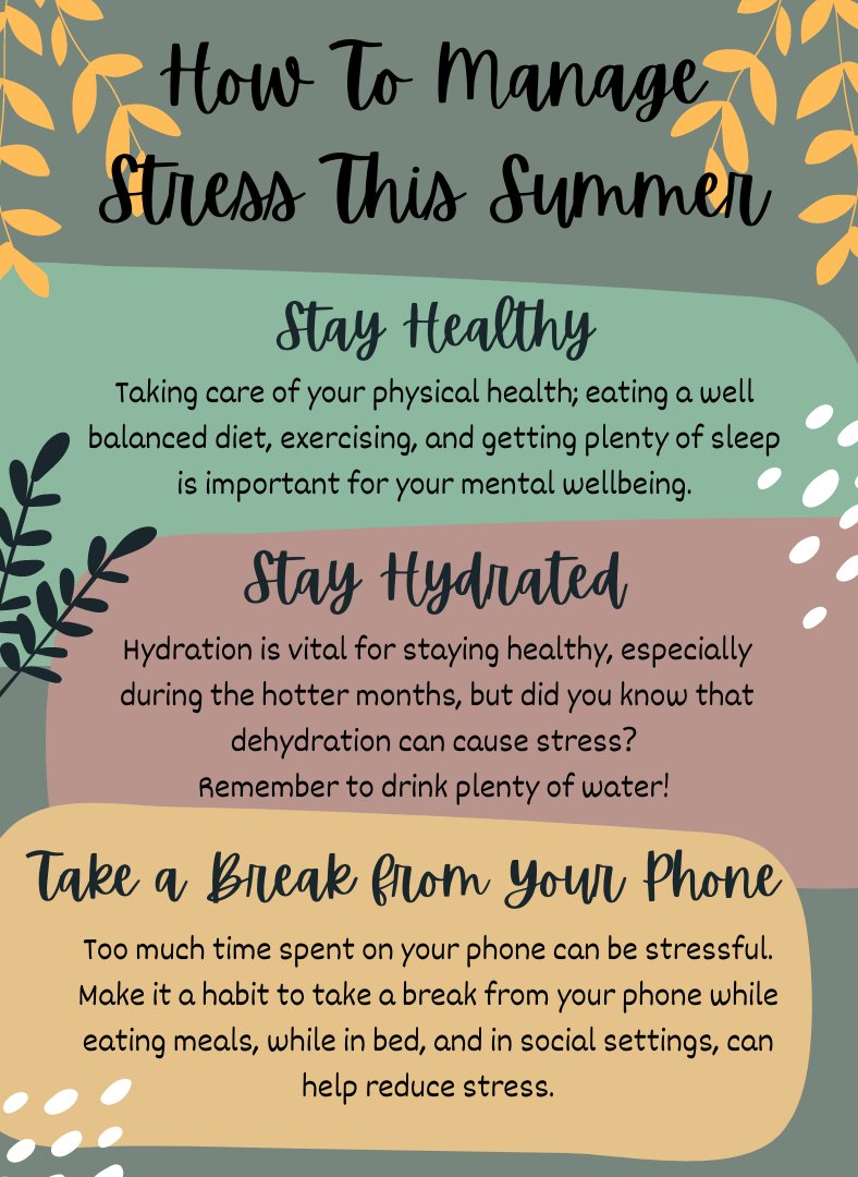 WRASAP's tweet photo. Manage stress this summer with a few easy tips. For resources on agricultural stress management, visit https://t.co/9ugaI5sazR #agriculture #stress #mentalhealth #WRASAP https://t.co/enpYfBiw2j