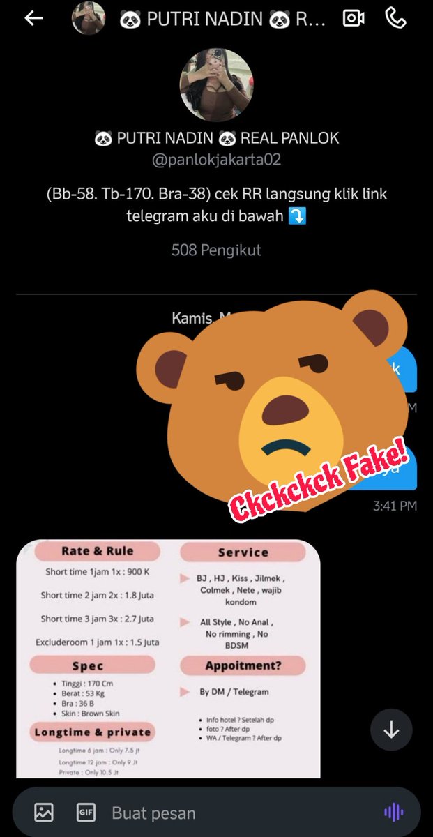 Investigabear's tweet photo. Ninuninuninu 🚓
Beware Guysss!!!
Modus: Penipuan Expo, ngumpulin DP seolah2 untuk Expo di luar kota, tapi sehabis DP tidak ada kabar! Akun dihandle sama Cowo bernama Bayu!

HATI HATI GUYSSS! INGAT! Jgn pakai norek &amp; tlpon pribadi! https://t.co/1Lun2OxvtC