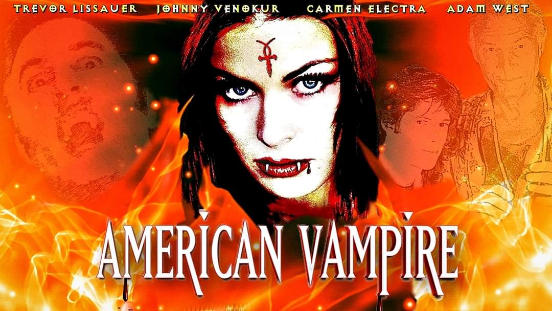 AmericanVampyre's tweet photo. @carmenelectra Updated art for 1997's "American Vampire". In the league of Jennifer Anniston in Leprechaun or Kevin Bacon in Friday the 13th. This is the debut role of Carmen Electra. https://t.co/vqace9uUsh