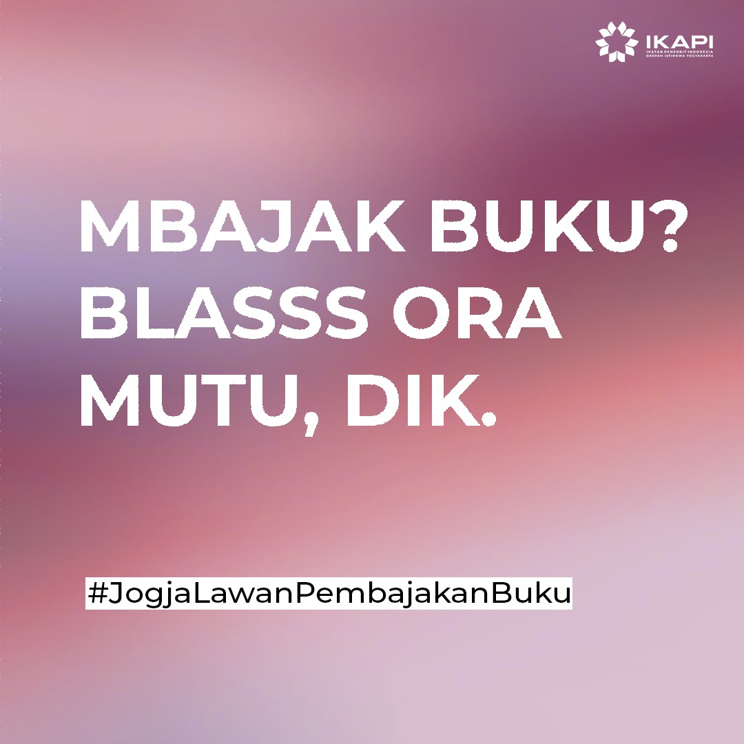 amongkarta's tweet photo. Selamat pagi kawan. Buku apa yang Anda Baca? Anda adalah apa yang Anda Baca.
#Buku #PembajakanBuku #LawanPembajakanBuku #JogjaLawanPembajakanBuku
#ikapijogja #amongkarta #ikapidiy https://t.co/YLq0j4DrqQ