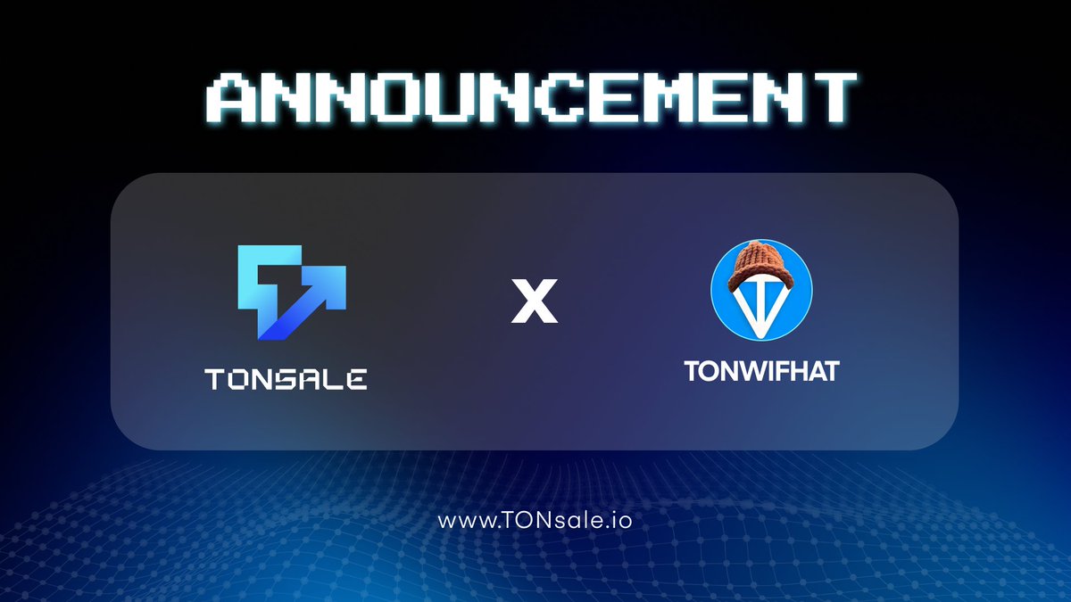 TonsaleOfficial's tweet photo. 🧢 TONsale Announces Partnership with TONWIFHAT to Elevate the TON Blockchain Ecosystem - @_tonwifhat (@Ton_WifHat)

💰We are thrilled to announce that TONsale has entered into a strategic partnership with TONWIFHAT, a pioneering platform dedicated to enhancing the capabilities and reach of the TON Blockchain. This collaboration marks a significant milestone in our mission to support and grow the TON Blockchain community through innovative solutions and strategic alliances.

💎We believe that this partnership will pave the way for more exciting developments and collaborations in the future, bringing fans closer to the action than ever before.

💎Stay tuned for more updates on this exciting partnership and join us in celebrating this new chapter of innovation and engagement on the TON Blockchain. For more information, please visit our social media channels and read the detailed white papers.

🔥#TONBlockchain #crypto #TonSale