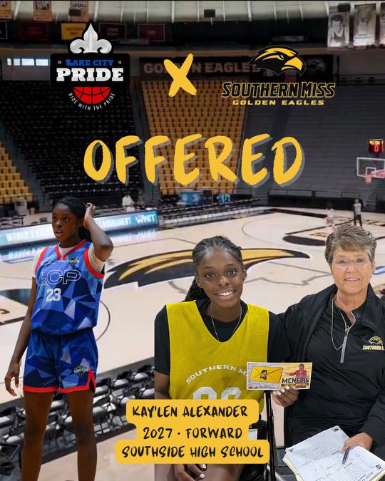kaylen_a2027's tweet photo. After a great conversation with @CoachMcNelis @CoachBDW
I am blessed to receive an offer from @SouthernMissWBB. @LakeCity_Pride @SouthsideGBB @_AmberGregg @__Coach__D
#McNelisStrong l #SMTTT https://t.co/4dqnSf3Qhh