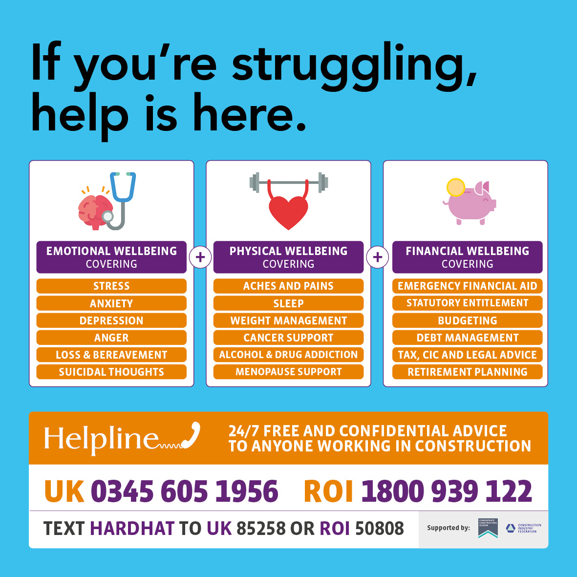 WeAreLHCharity's tweet photo. This Men’s Health Week, let’s prioritise construction workers’ wellbeing! Long hours and physical labour take a toll, yet many men hesitate to seek help. Let’s take action: promote awareness, encourage screenings, break the stigma and offer support. 

https://t.co/o2wZlb3RoY https://t.co/9CkGkLnfDO