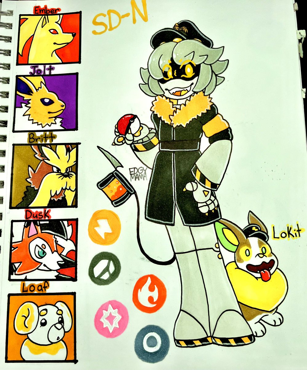EdgeMother's tweet photo. What I imagine their Pokémon teams would look like #MurderDrones https://t.co/G9ysTRJPSE