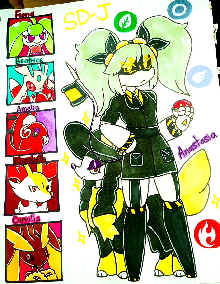 EdgeMother's tweet photo. What I imagine their Pokémon teams would look like #MurderDrones https://t.co/G9ysTRJPSE