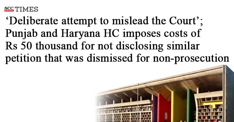 scconline_'s tweet photo. 'Deliberate attempt to mislead the Court'; Punjab and Haryana HC imposes costs of Rs 50 thousand for not disclosing similar petition that was dismissed for non-prosecution

#PunjabandHaryanaHighCourt #AbuseofProcess #imposingcosts #nondisclosure #NonProsecution #quashingofFIR
