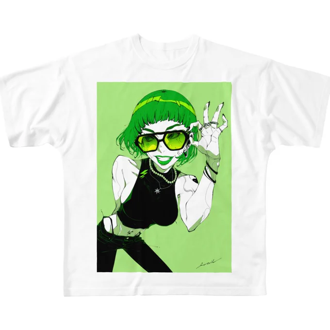 GODTAIL STOREの緑ちゃんフルグラフィックTシャツ ! #suzuri
