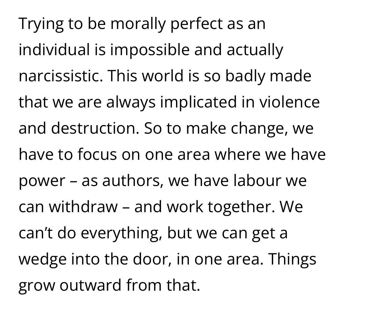 Absolutely love this article by <a href="/NoreenMasud/">Noreen Masud</a> and especially this bit on individual morality. It’s collective action that changes things. Witnessing horrendous genocide every day but trying to remember the MILLIONS rising up against apartheid Israel. 

opendemocracy.net/en/baillie-gif…