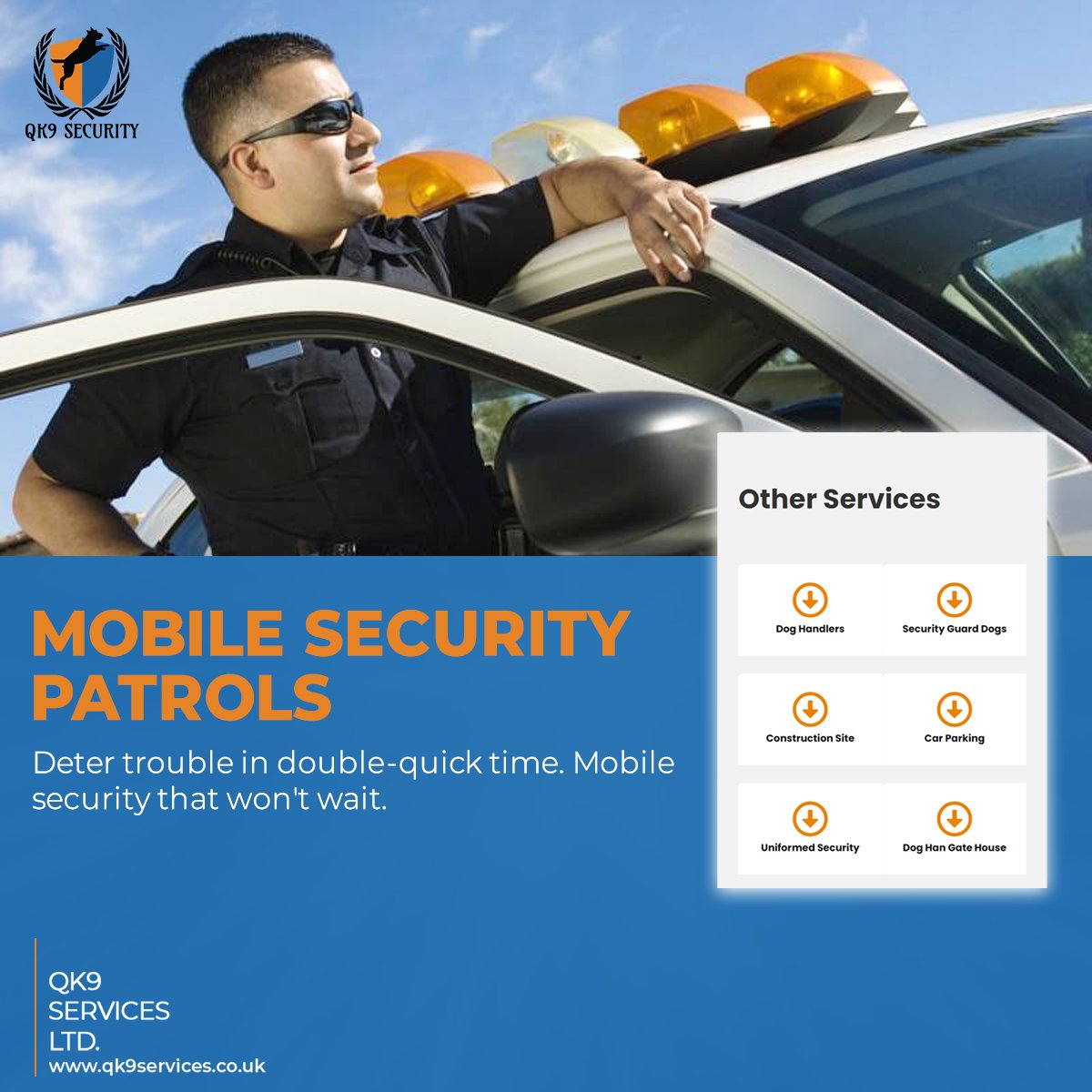 Crime takes a hike. Our mobile security keeps Manchester streets slick. #DeterAndSecure #ManchesterPatrol #qk9 #securitydogs