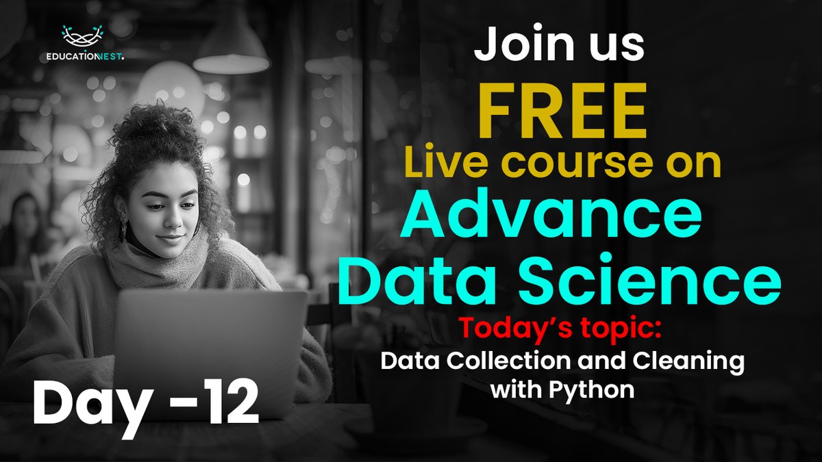 EducationNest's tweet image. Level up your data wrangling skills!

Day 12 of #EducationNest&apos;s #AdvancedDataScience course on YouTube is ALL about data cleaning with Python! Join us to learn effective techniques for handling messy data. Join Now: t.ly/iUDiy
#DataScience #FreeCourse