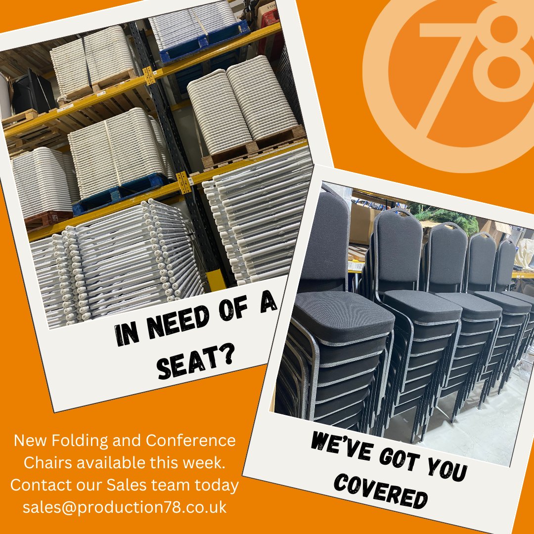 Looking for large scale seating for your next event, with our new stock of Conference and Folding Chairs we've you covered. 

#P78 #ProEvents #DryHire