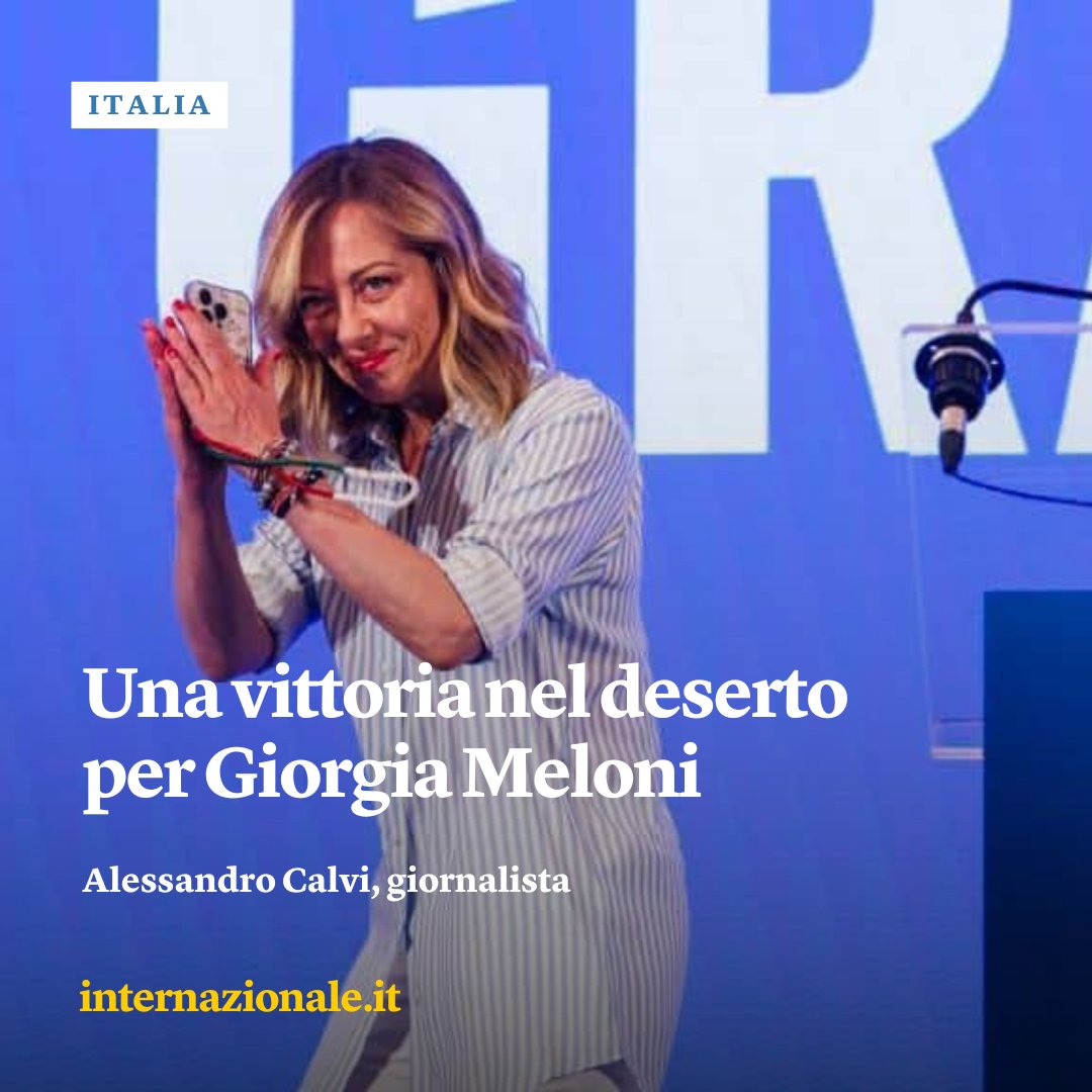 Alle elezioni europee Fratelli d’Italia è il partito più votato. Il Pd di Elly Schlein fa registrare un buon successo, mentre vanno male Lega e M5s. Il dato su cui tutti dovrebbero riflettere però è quello dell’alto astensionismo, scrive Alessandro Calvi: intern.az/1JUH