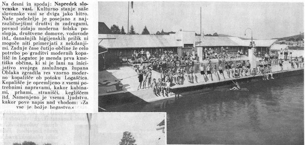 Ahorn89027074's tweet photo. Slovenija 1931: >>Napredek Slovenske vasi<< Podeželjska občina #Logatec po zaslugi svojega župana Oblaka zgradila moderno kopališče. https://t.co/UkIvhGKk4o