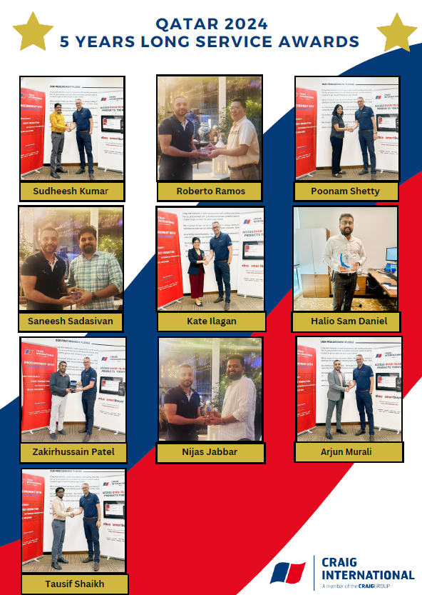 Craig_Int's tweet image. We’re thrilled to celebrate and thank our exceptional staff in Qatar for five years of dedication to Craig International 💙❤️️​

From opening In 2015 with two staff to a team of over forty in 2024, we couldn’t have done it without you guys!