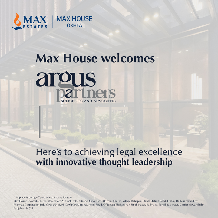 Max_Estates's tweet photo. We are delighted to announce that the prestigious Indian law firm @Argus_Partners has joined us at Max House, Delhi!
#MaxEstates #WorkWell #futureofworkspaces #MaxHouse #workplace #ArgusPartners #welcomeonboard #welcome https://t.co/pCeIE3cQmX
