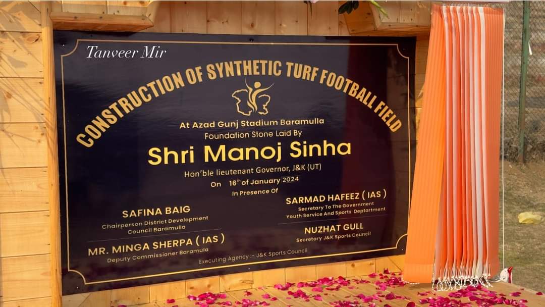 Ramislone's tweet photo. @JKSportsCouncil is doing a great job in sports development, but a foundation stone for Synthetic football turf was laid here at one time with a promise of fast-tracking the work, but so far, no work has been started.@nuzhatjehangir @SarmadHafeez3 https://t.co/Ehr7CZePvk