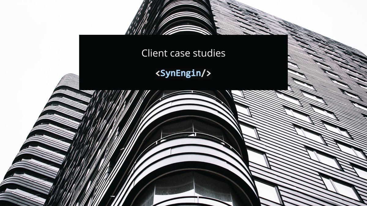 The case studies section on our website highlight some projects we have worked on and our approach
synengin.com/#casestudies

#casestudies #clientsatisfaction