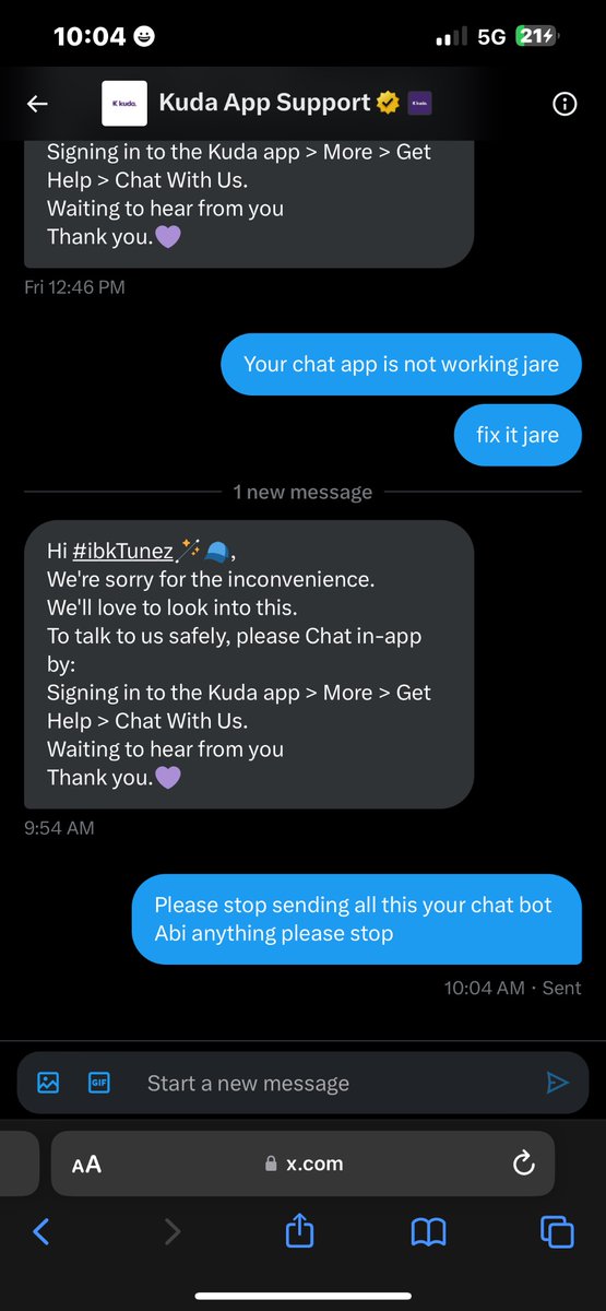 ibukundare's tweet photo. @joinkuda @joinkuda @kudahelp_ng , please stop saying all this … answer me stop sending all this .. https://t.co/bjU86NiquT