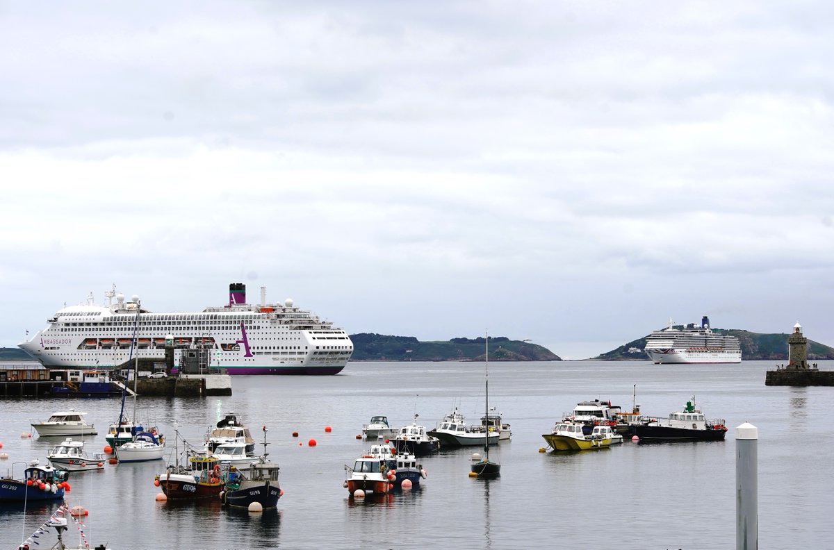 Guernsey Harbours (@gsyharbours) on Twitter photo We welcomed two cruise liners at the weekend, the Arcadia and the Ambience, who brought 2,045 and 1,401 passengers respectively.
We look forward to seeing both in our waters again later this season.
<a href="/VisitGuernsey/">VisitGuernsey</a> We welcomed two cruise liners at the weekend, the Arcadia and the Ambience, who brought 2,045 and 1,401 passengers respectively.
We look forward to seeing both in our waters again later this season.
<a href="/VisitGuernsey/">VisitGuernsey</a>