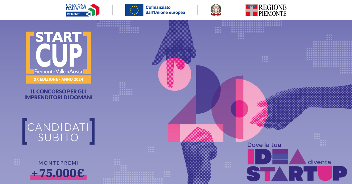 TorinoCityLab's tweet image. 🚀 Al via #StartCup Piemonte Valle d'Aosta 2024! 🚀
Hai un'idea innovativa? Partecipa al concorso e trasforma il tuo progetto in una startup! Oltre 75.000€ in premi e accesso al PNI 2024 a Roma. Scopri di più e iscriviti ora ➡️ startcup-piemonte-vda.it