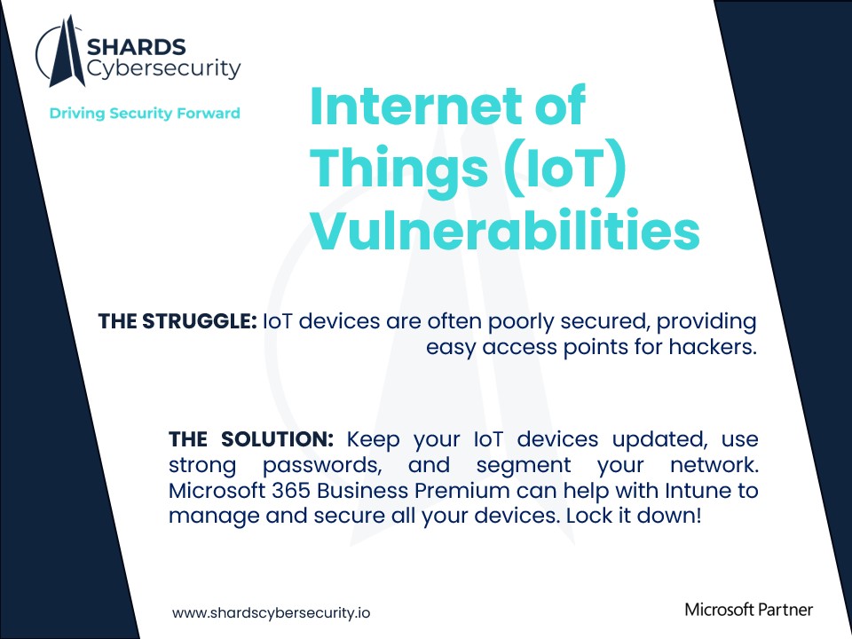 The proliferation of IoT devices in homes, businesses, and critical infrastructure introduces numerous vulnerabilities. Many IoT devices lack robust security features, making them easy targets for hackers who can exploit them to gain network access or launch  DDoS attacks.